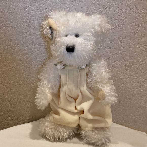 The Boyds Bear Collection JB Bean Series Vintage 1985-1999 Yellow Overalls & Bow - Picture 7 of 8